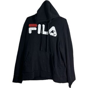Vintage Fila big graphic logo, hoodie, adult size large.